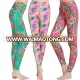 OEM Custom Design Floral Print Girls  High Waisted  Stretchy Leggings  Fitness For Women